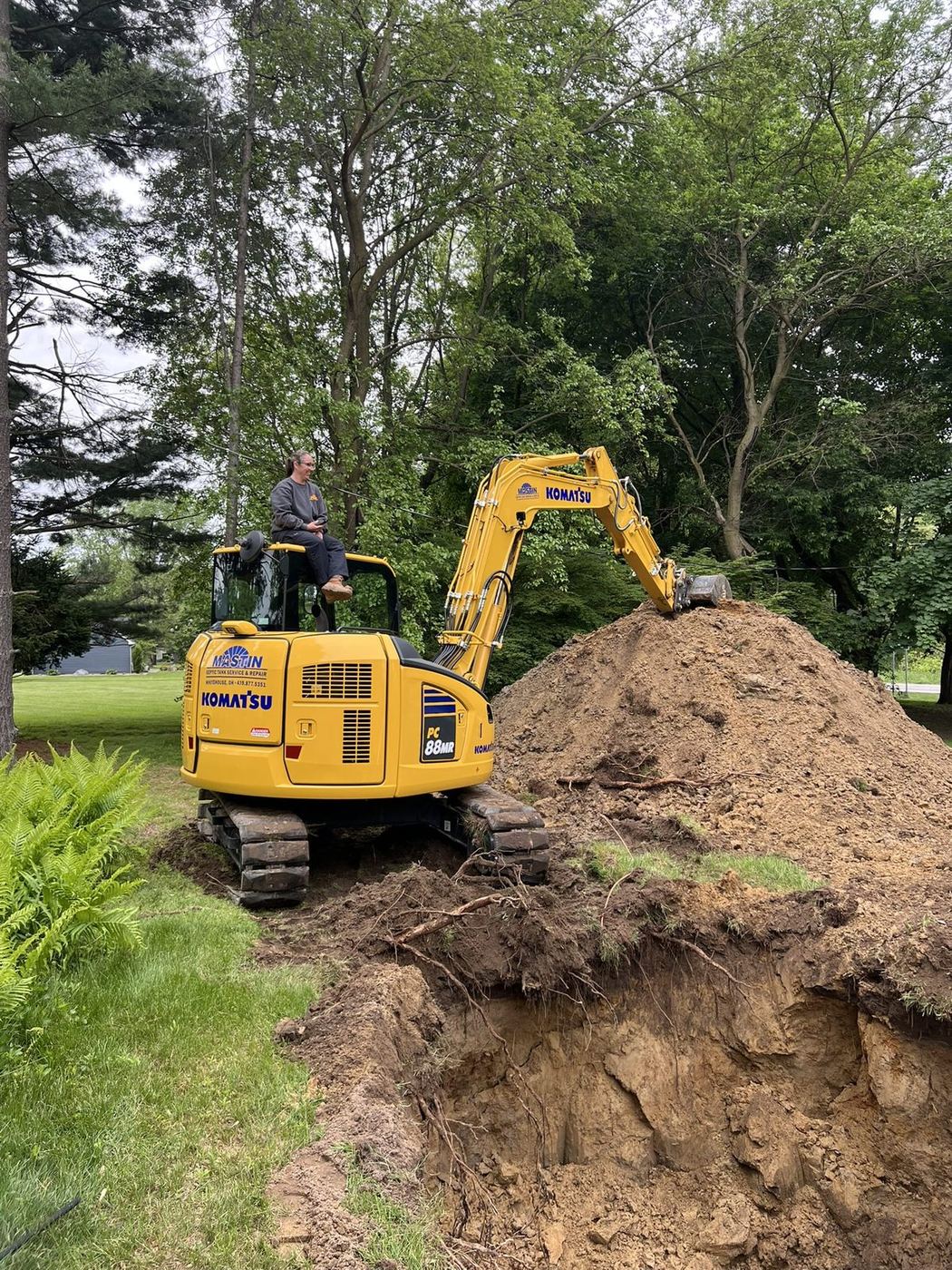 Mandi Mastin operating excavator at Whitehouse, Ohio job site
