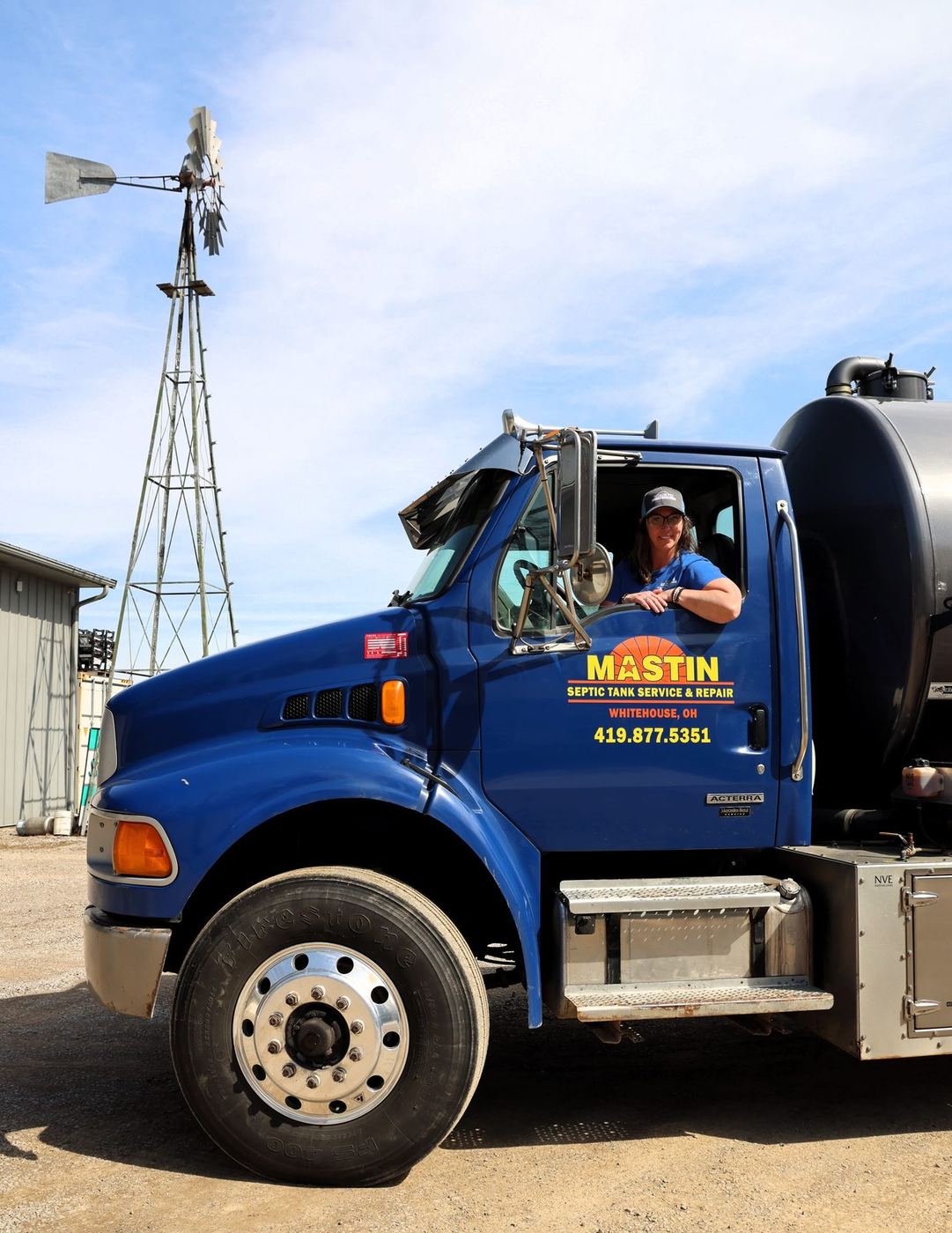 Mandi Mastin providing ongoing septic maintenance in Northwest Ohio