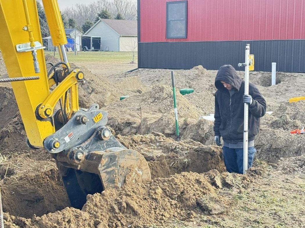 Septic install at a rural Northwest Ohio property